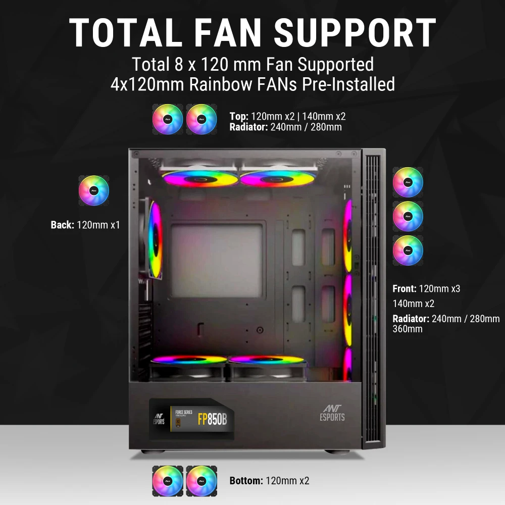 Ant Esports Gmaing Cabinet Elite 1200 Black view 8